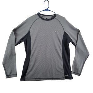 Starter Dri-Star Shirt Men's Long Sleeve Crew Neck Pullover Gray Large